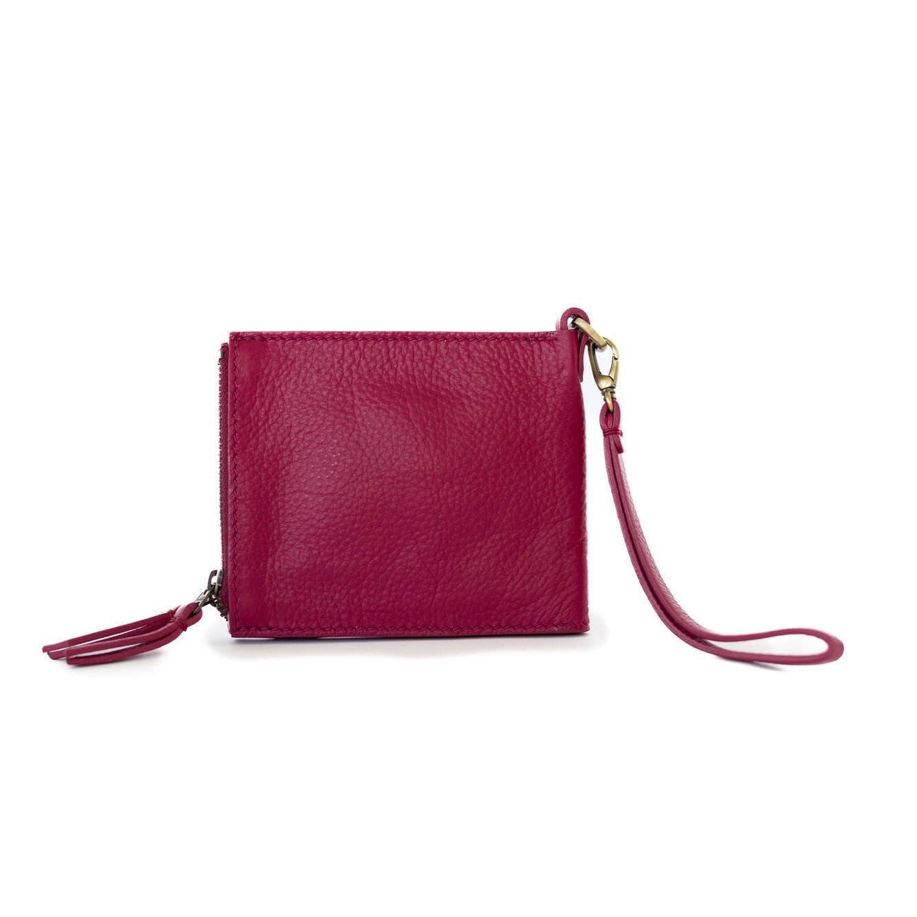 Noelle Wristlet - Ruby Pink Oil Leather | Sapahn.