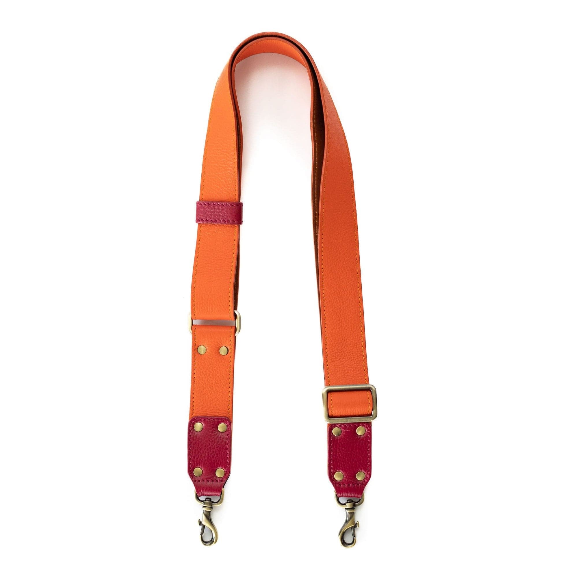 Rheta Bag Strap - Orange Ruby Pink Oil Leather | Sapahn.
