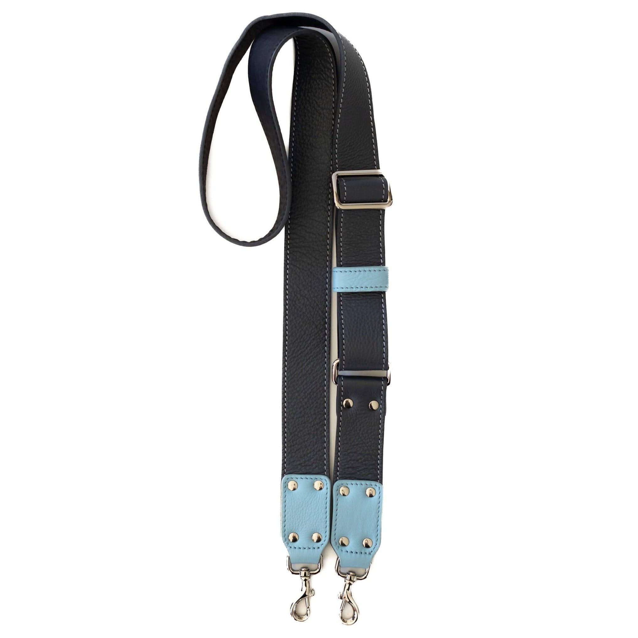 Rheta Bag Strap - Silver Stone Sky Blue Oil Leather | Sapahn.