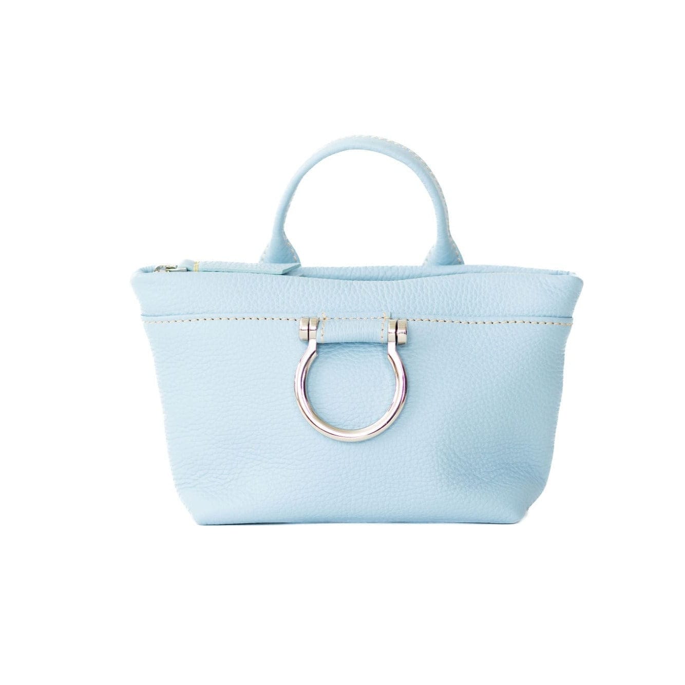 Roger Mini Crossbody - Silver Sky Blue Oil Leather | Sapahn.
