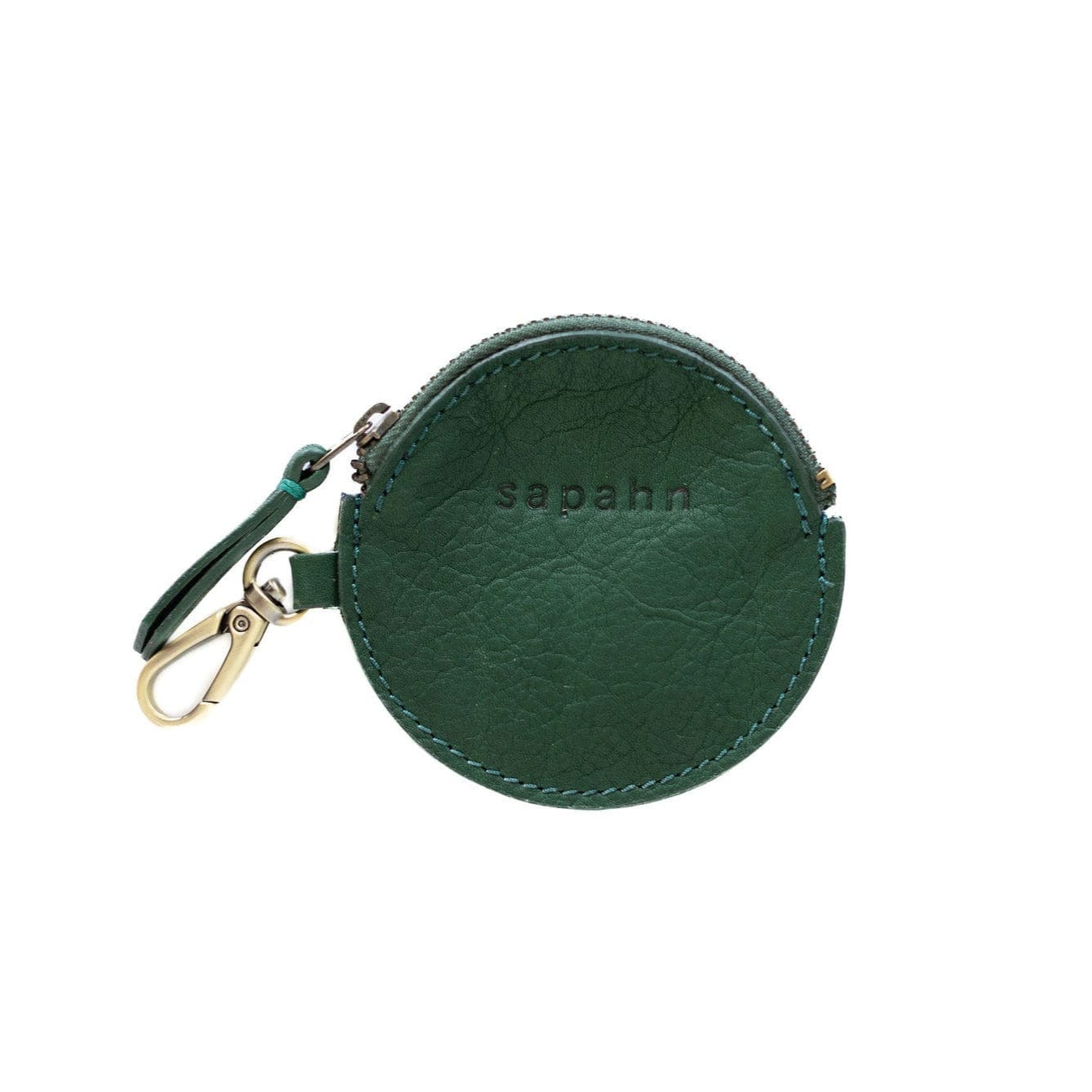 Rose Coin Purse - Kelly Green Raw Leather | Sapahn.