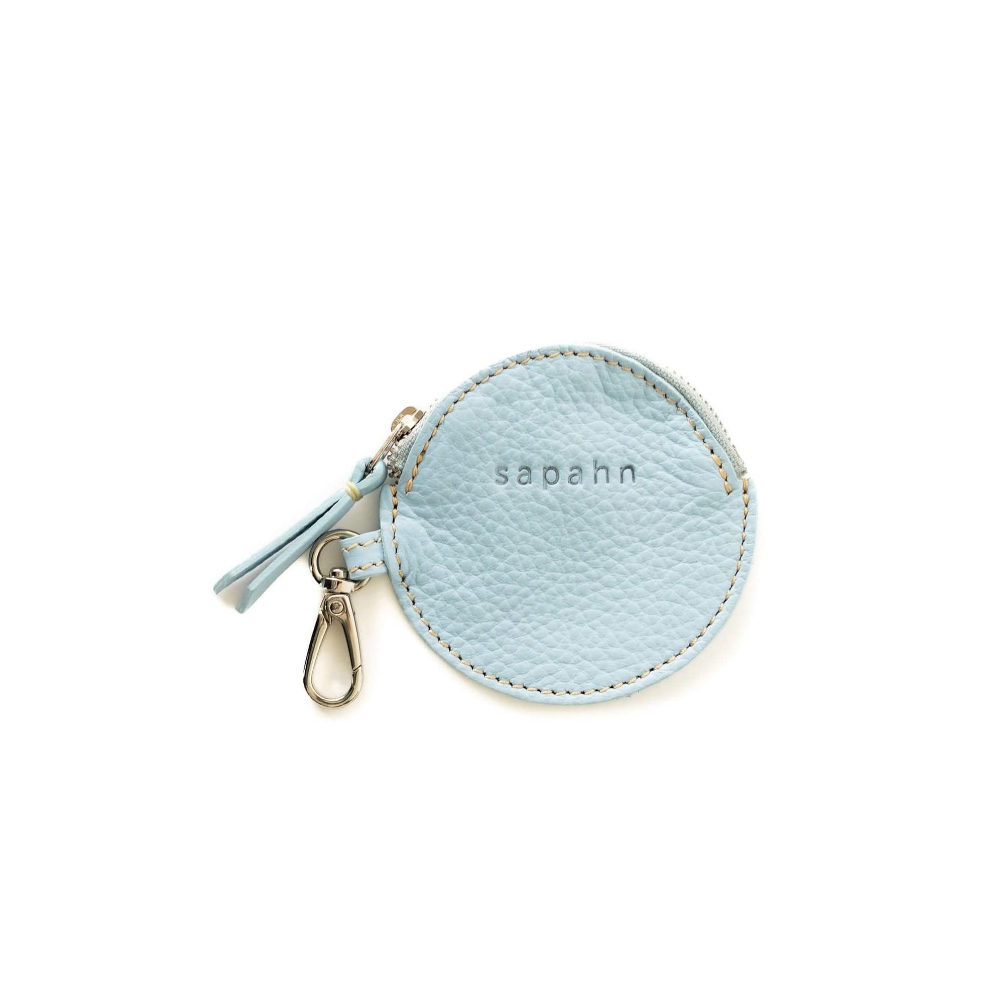 Rose Coin Purse - Silver Sky Blue Oil Leather | Sapahn.