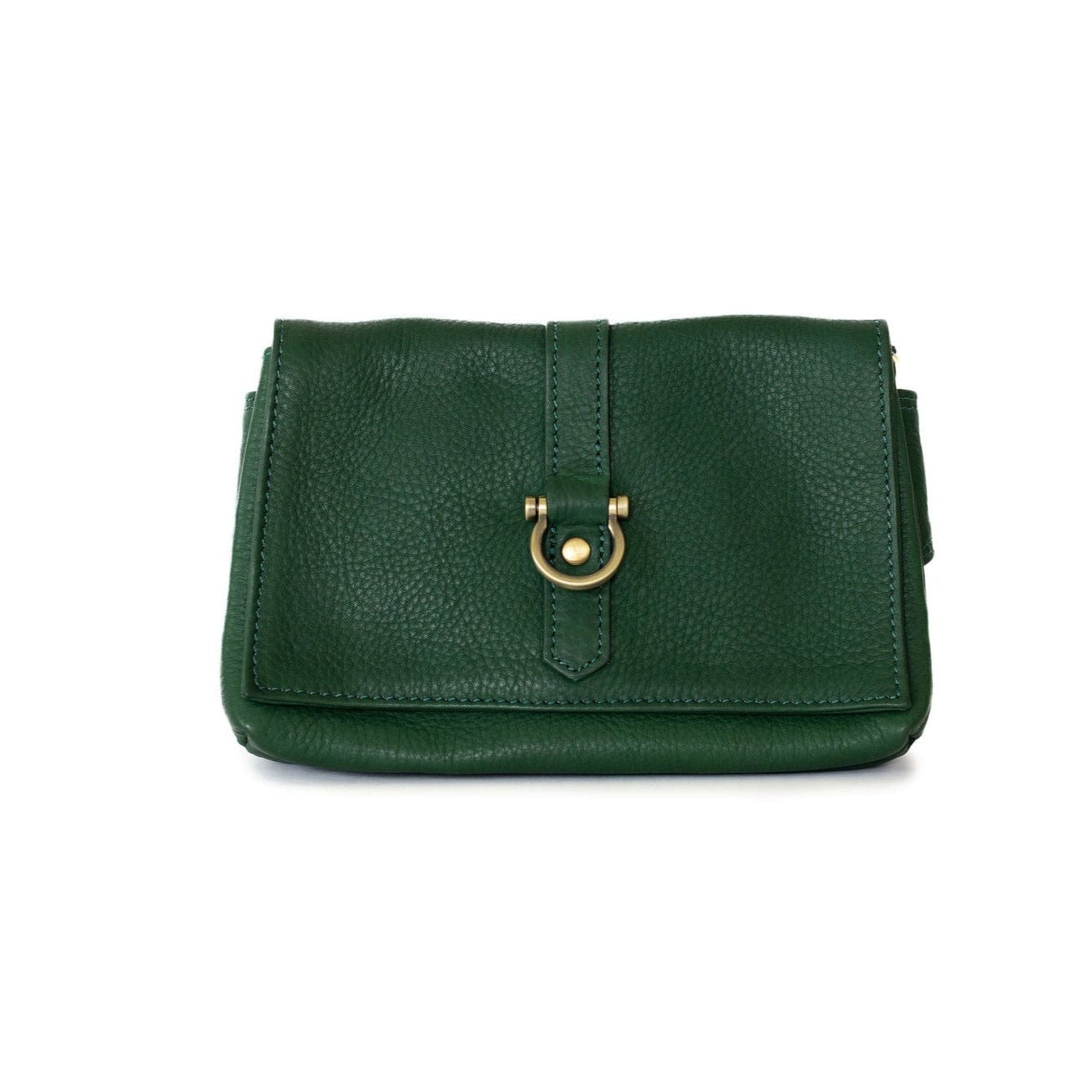 Sarah Ann Crossbody Belt Bag - Kelly Green Raw Leather | Sapahn.