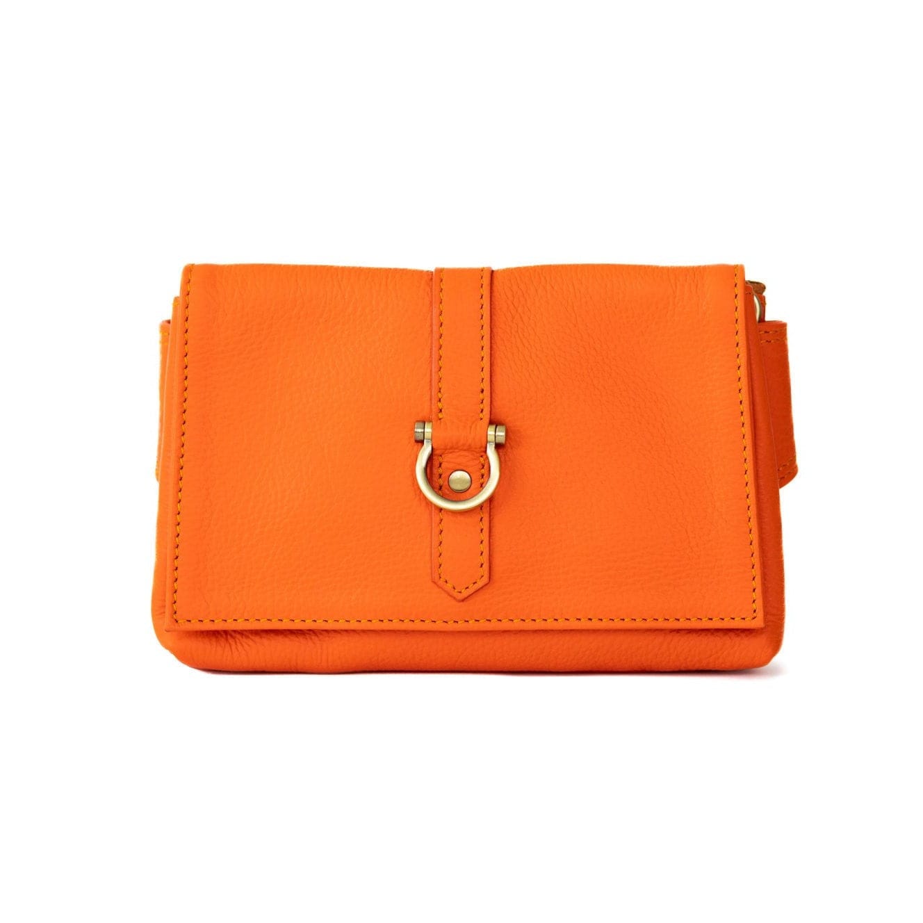 Sarah Ann Crossbody Belt Bag - Orange Oil Leather | Sapahn.