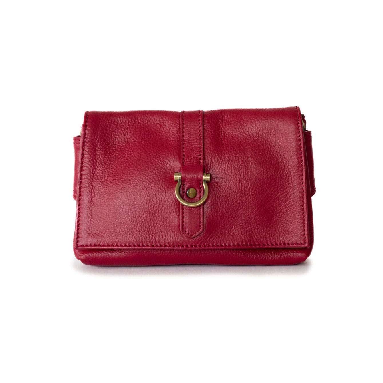 Sarah Ann Crossbody Belt Bag - Ruby Pink Oil Leather | Sapahn.