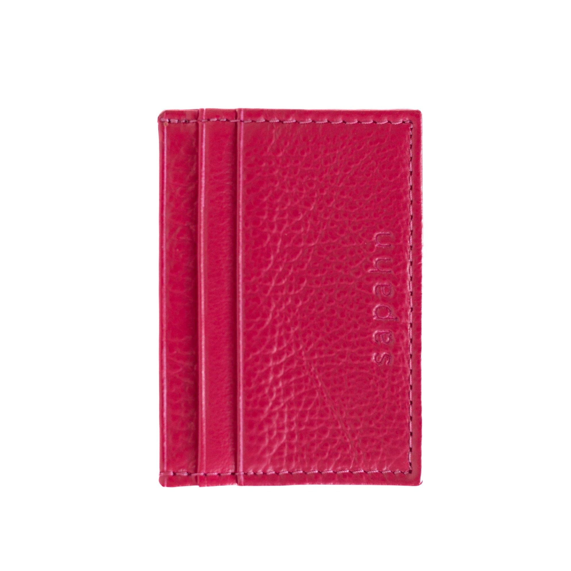 Steph Card Holder - Ruby Pink Oil Leather | Sapahn.