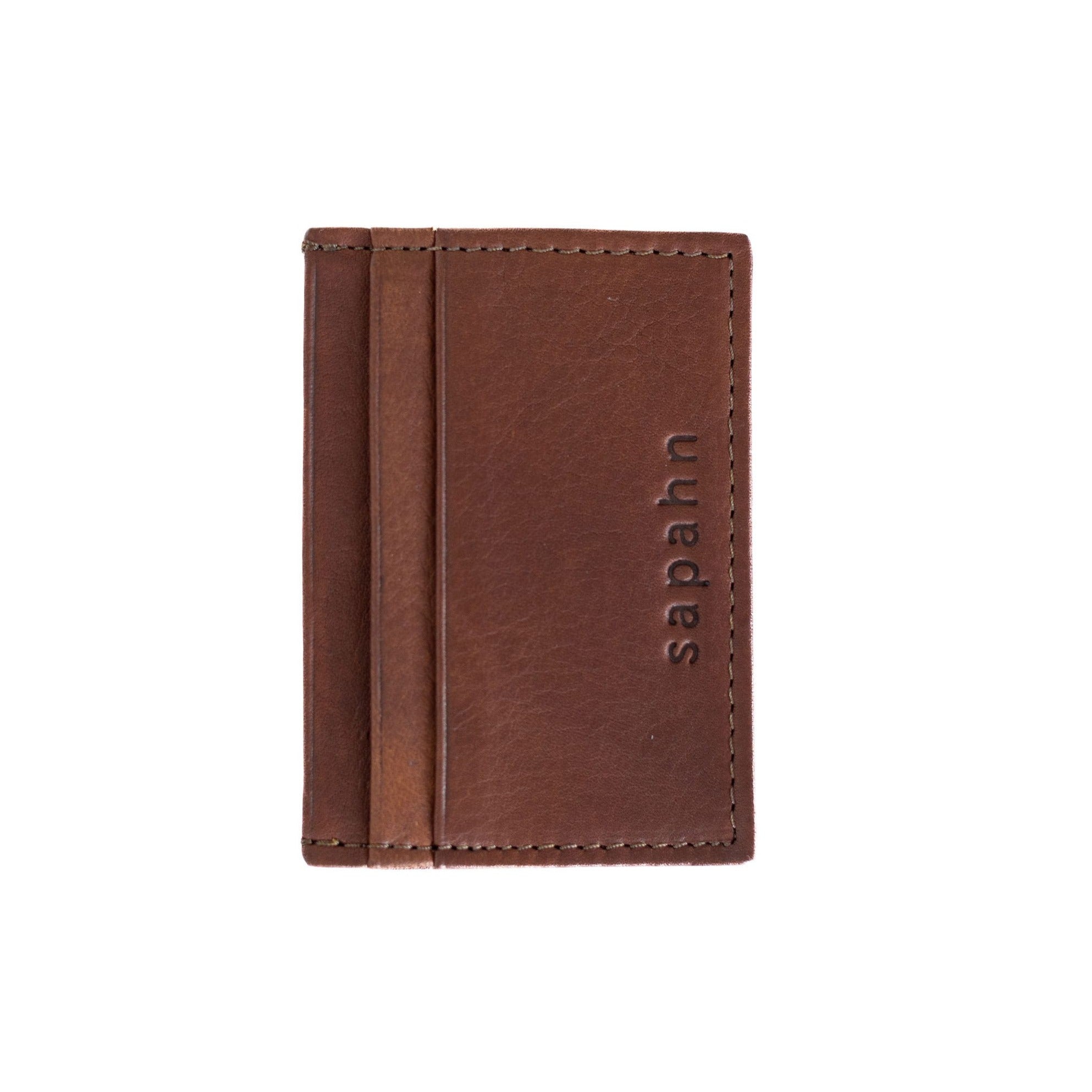 Steph Card Holder - Walnut Raw Leather | Sapahn.