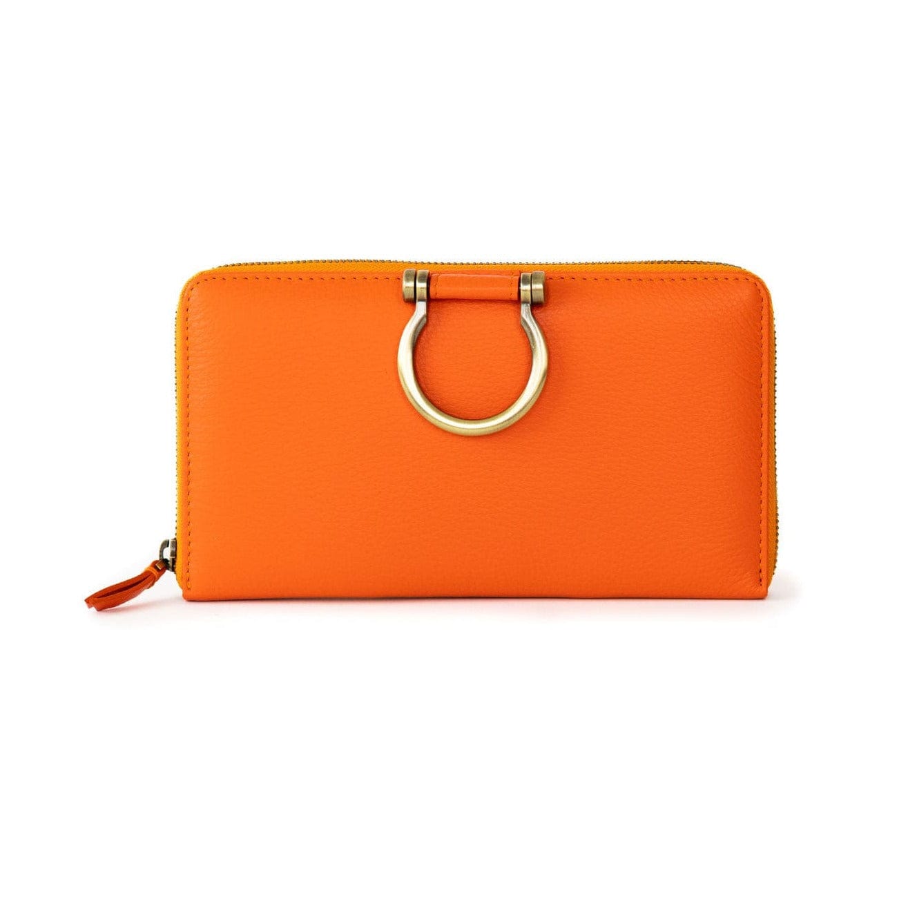 Winnie Jo XL Wallet and Crossbody - Orange Oil Leather | Sapahn.