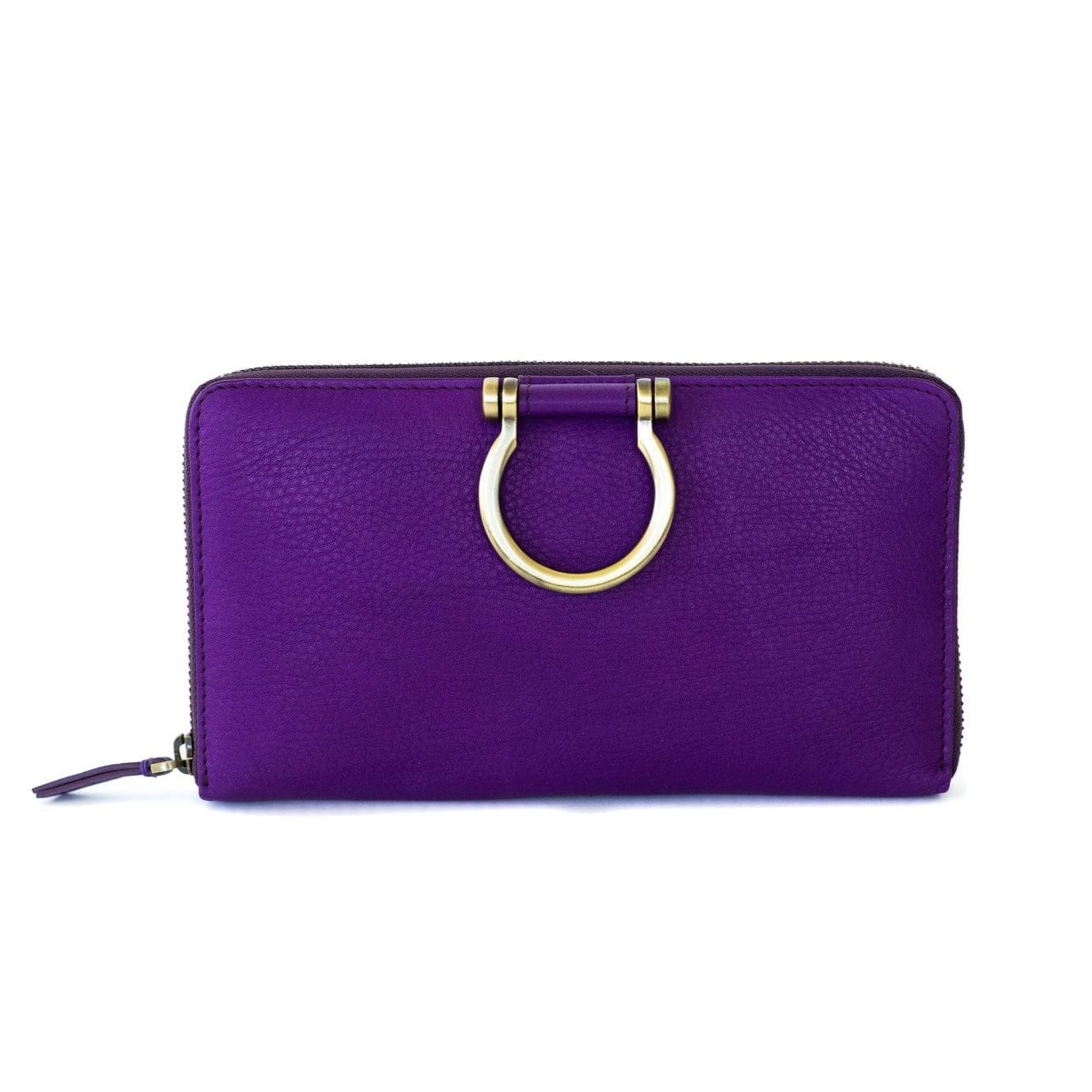 Winnie Jo XL Wallet and Crossbody - Purple Raw Leather | Sapahn.