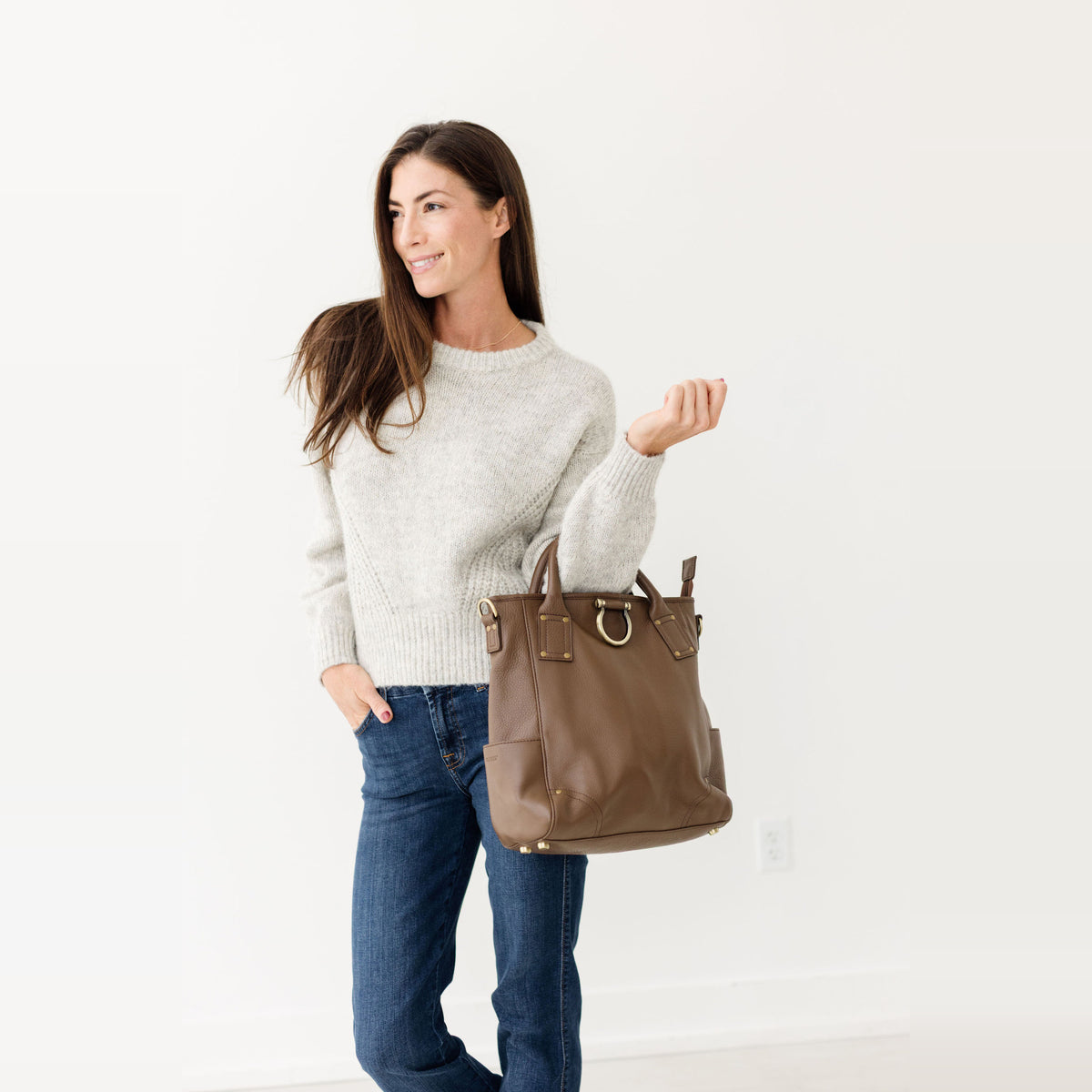 Sapahn Chloe Convertible Backpack and Crossbody Bag in Toffee Oil Leather #Color_Toffee Oil Leather