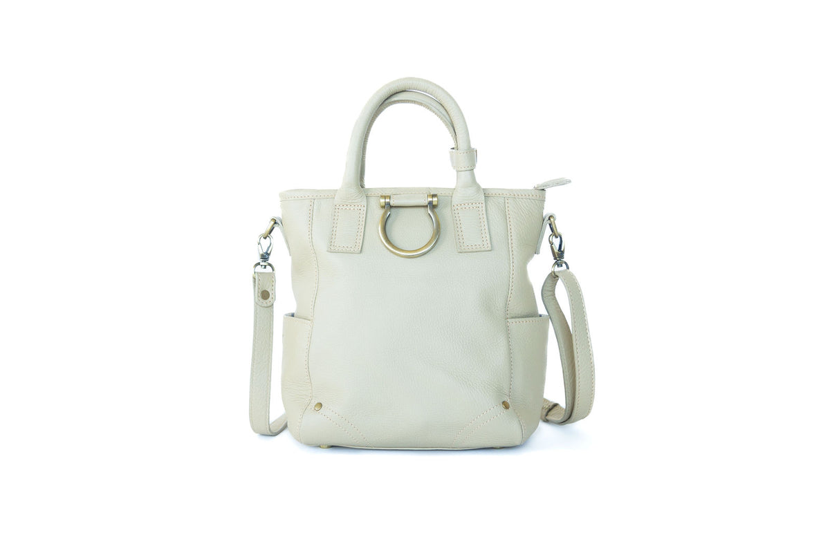 Sapahn Chloe Mini Convertible Backpack and Crossbody in Smoke Oil Leather #Color_Smoke Oil Leather