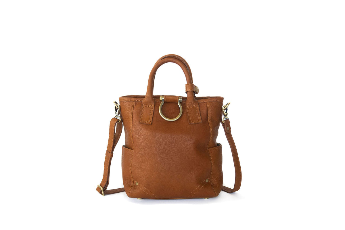 Sapahn Chloe Mini Convertible Backpack and Crossbody in Whisky Raw Leather #Color_Whisky Raw Leather