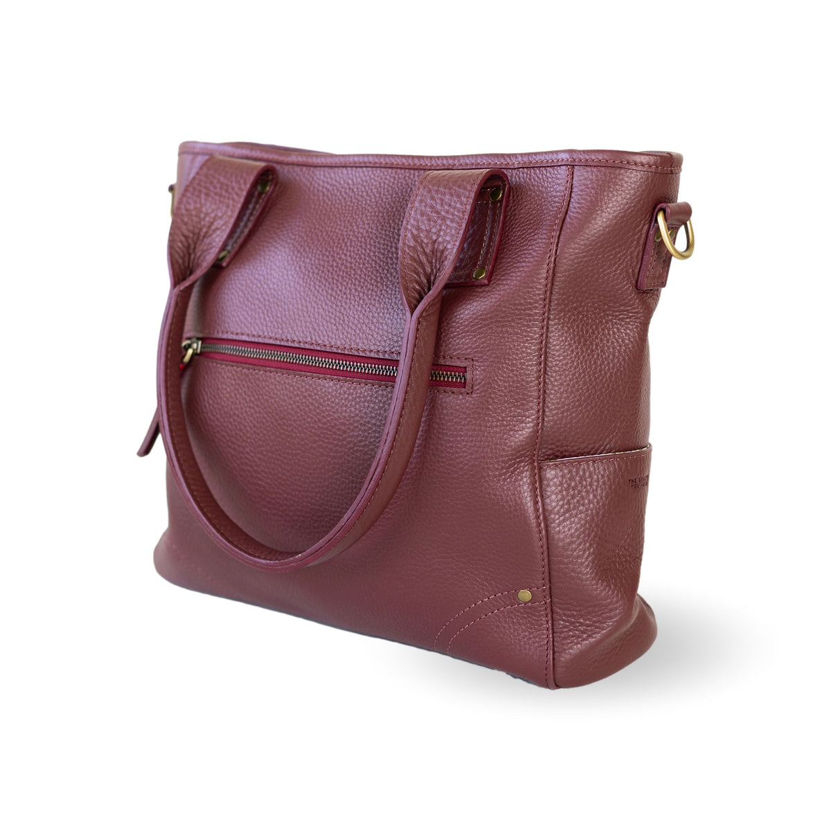 Sapahn Chloe Tote Bag in Burgundy Oil Leather #Color_Burgundy Oil Leather