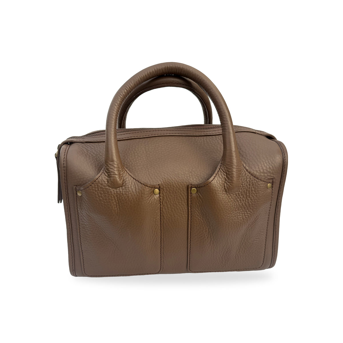 Sapahn Dawn Bowler Bag in Toffee Oil Leather #Color_Toffee Oil Leather