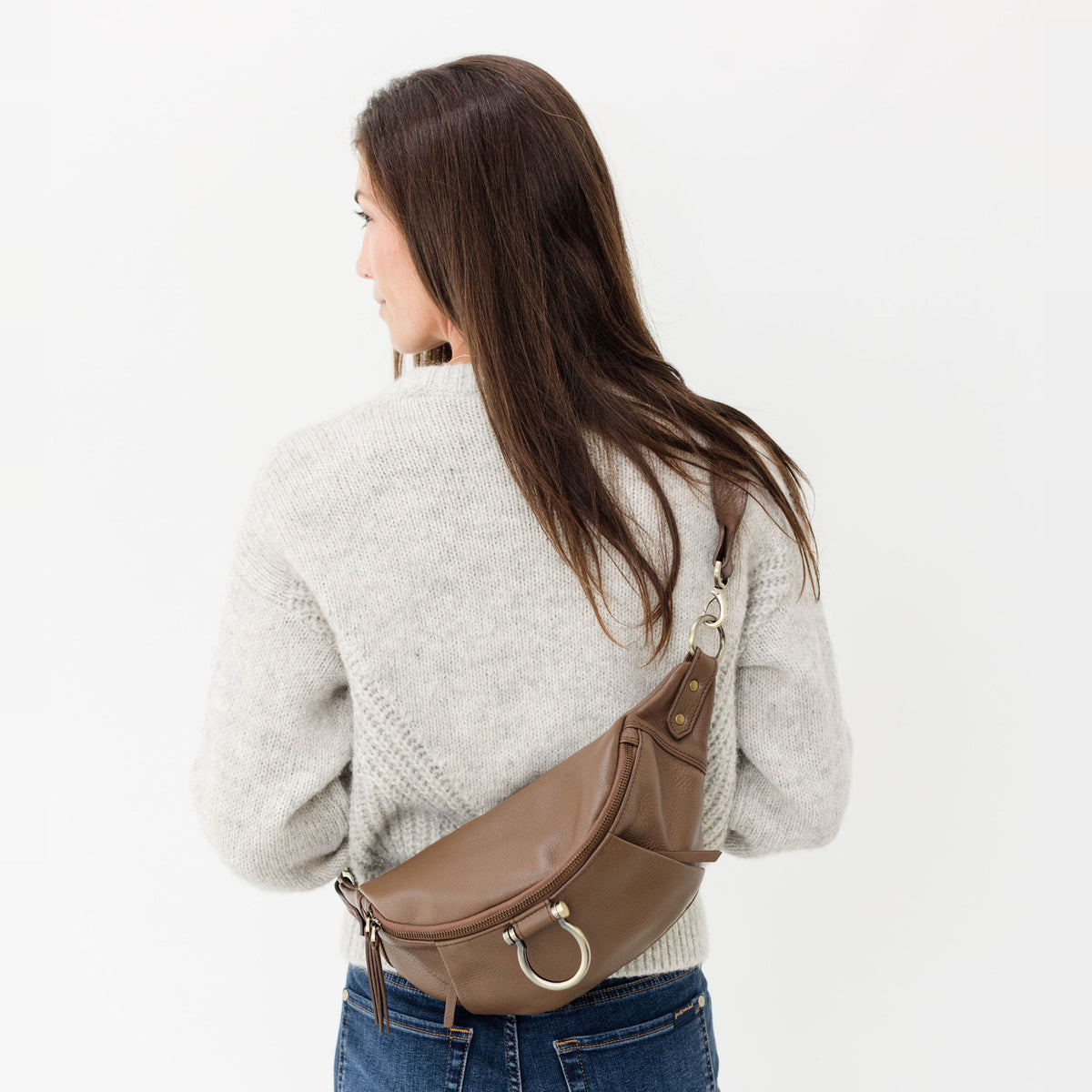 Sapahn Dominique Mini Sling Bag in Toffee Oil Leather #Color_Toffee Oil Leather