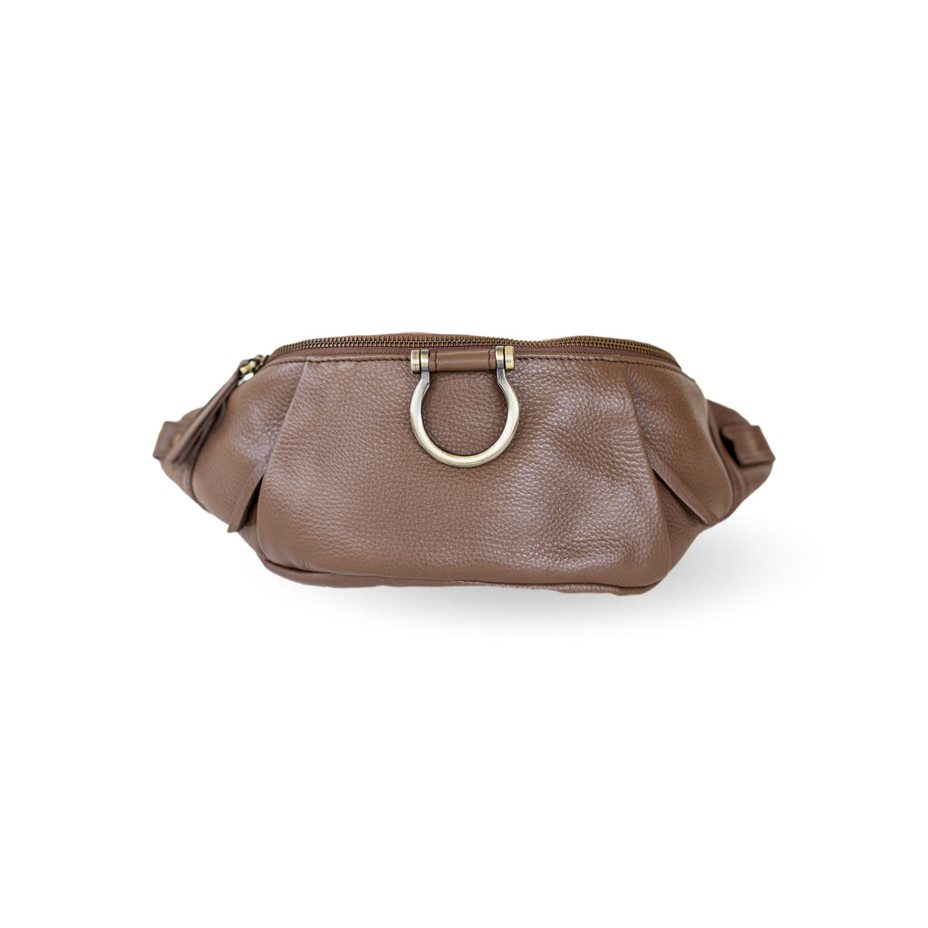 Sapahn Dominique Mini Sling Bag in Toffee Oil Leather #Color_Toffee Oil Leather