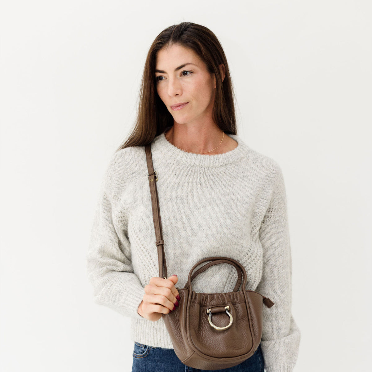 Sapahn Lily Crossbody in Toffee Oil Leather #Color_Toffee Oil Leather