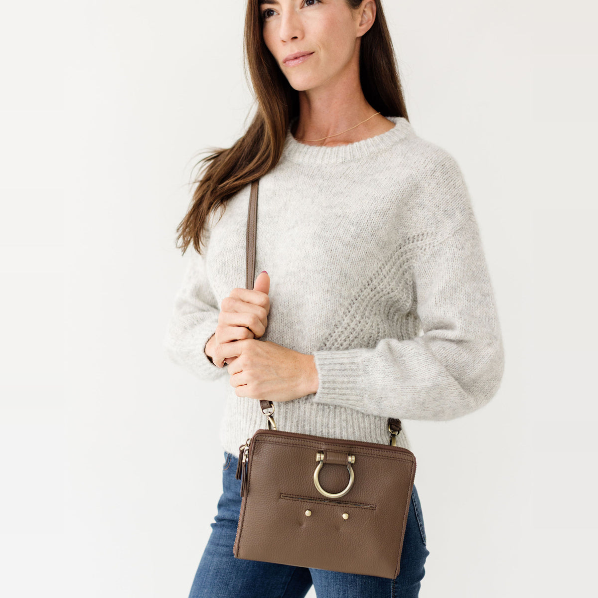 Sapahn M Mini Crossbody in Toffee Oil Leather #Color_Toffee Oil Leather