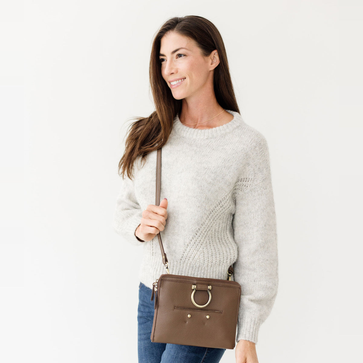 Sapahn M Mini Crossbody in Toffee Oil Leather #Color_Toffee Oil Leather