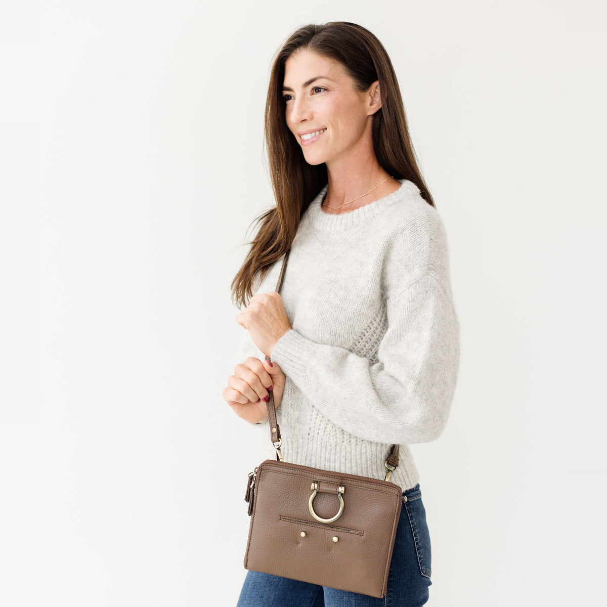 Sapahn M Mini Crossbody in Toffee Oil Leather #Color_Toffee Oil Leather