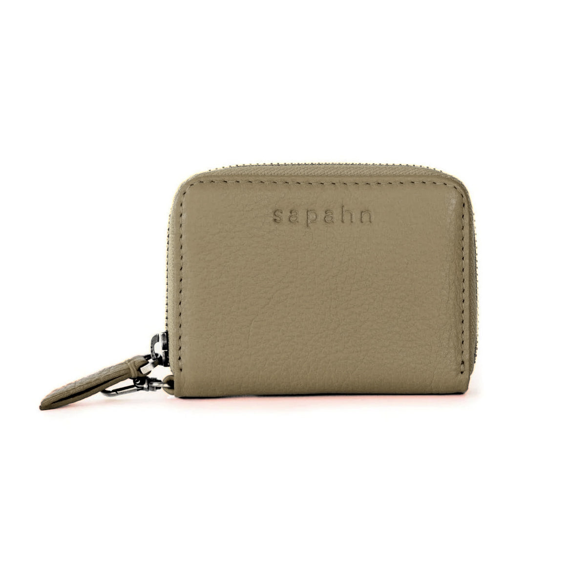 Sapahn Morrison Accordion Card Holder in Silver Olive Oil Leather #Color_Silver Olive Oil Leather