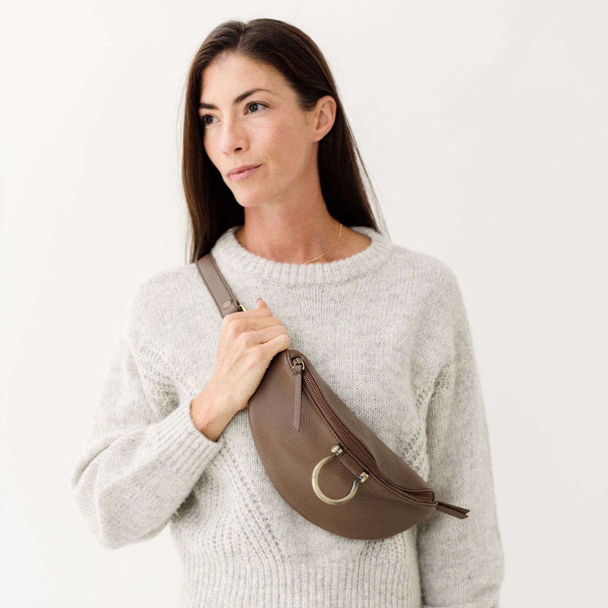Sapahn Poole Belt Bag in Toffee Oil Leather #Color_Toffee Oil Leather