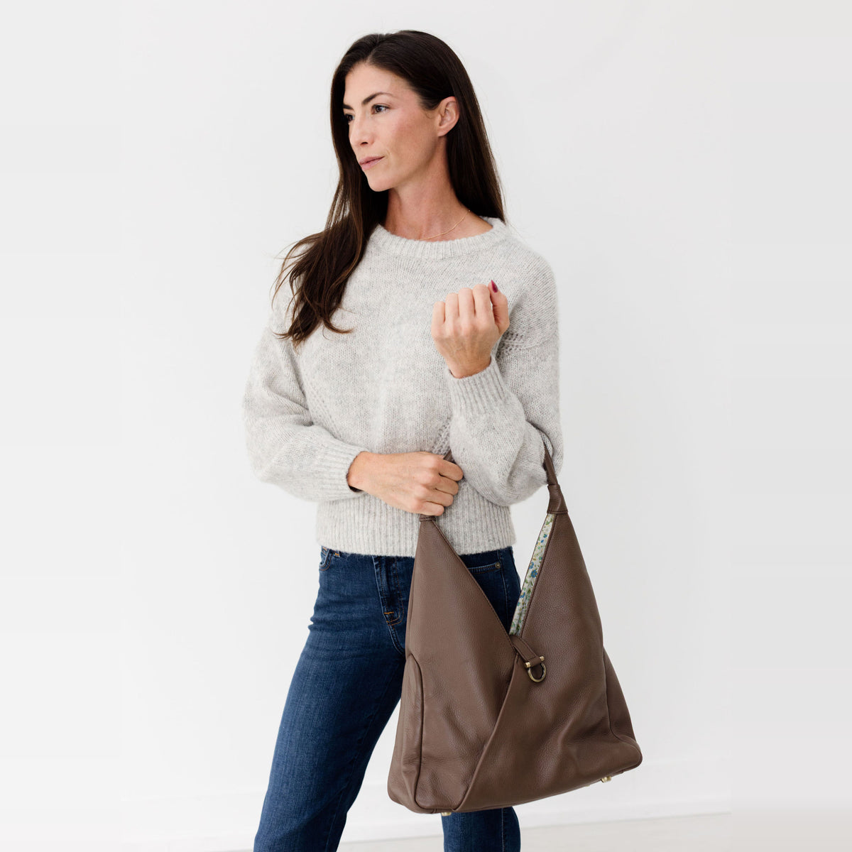 Sapahn Sasha Shoulder Bag in Toffee Oil Leather #Color_Toffee Oil Leather