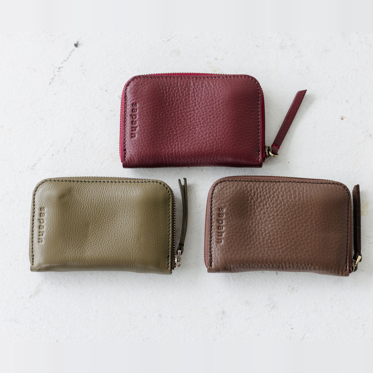 Sapahn Stasi Zip Wallet in Toffee Oil Leather #Color_Toffee Oil Leather