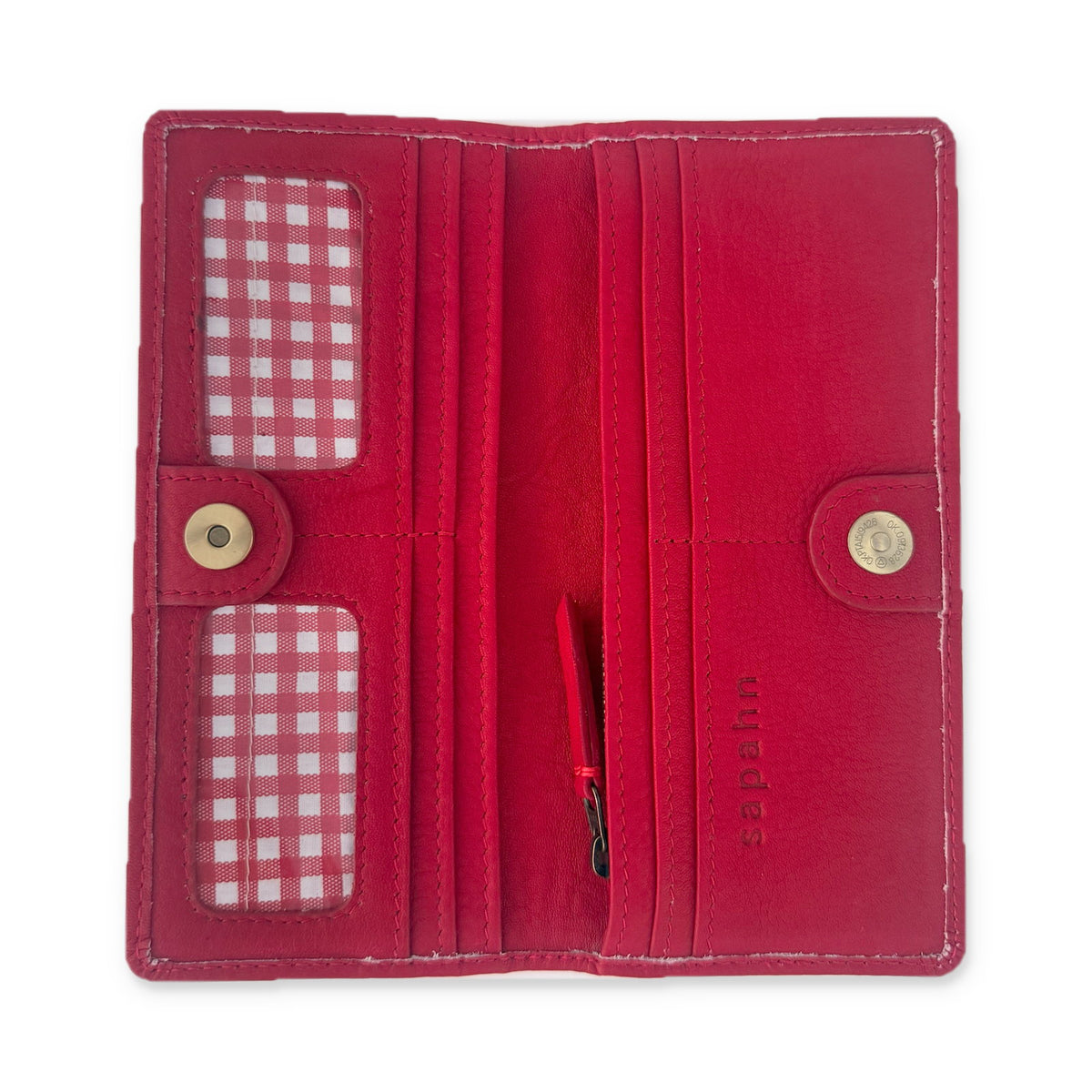Sapahn Warren Wallet in Red Raw Leather #Color_Red Raw Leather