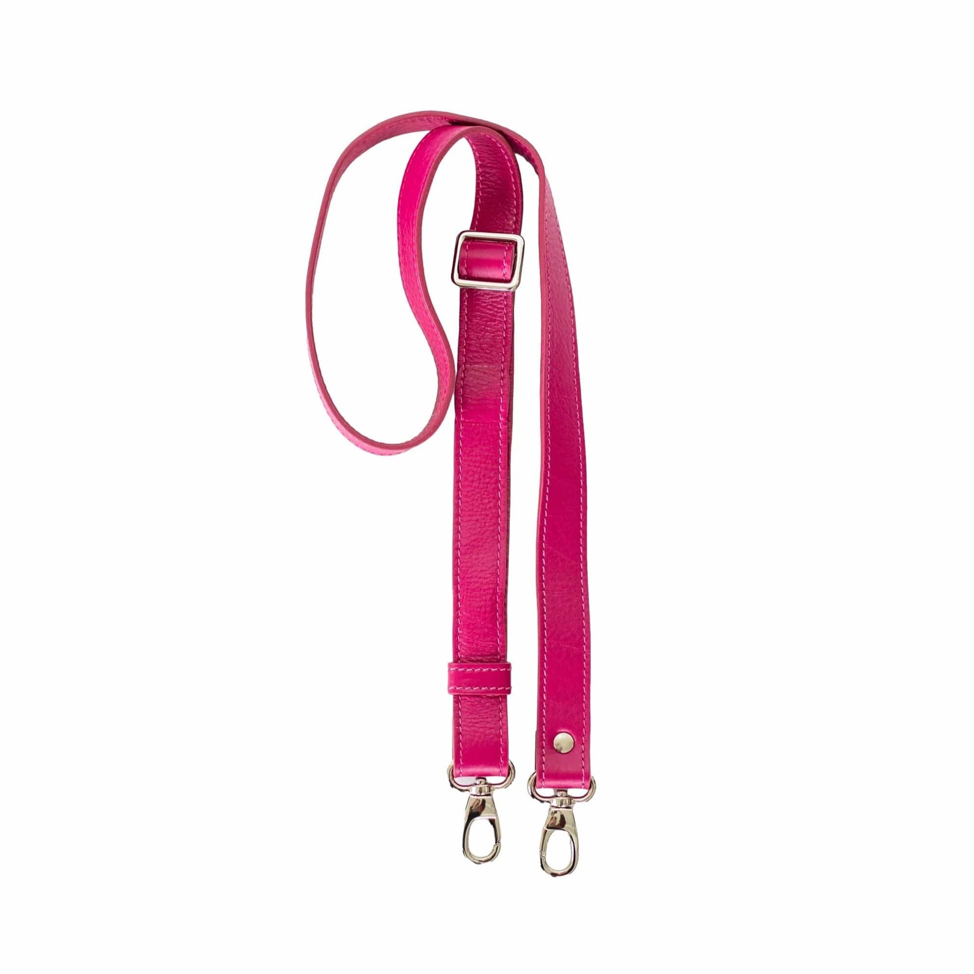 1 Inch Crossbody Strap - Silver Fuchsia Oil Leather | Sapahn.