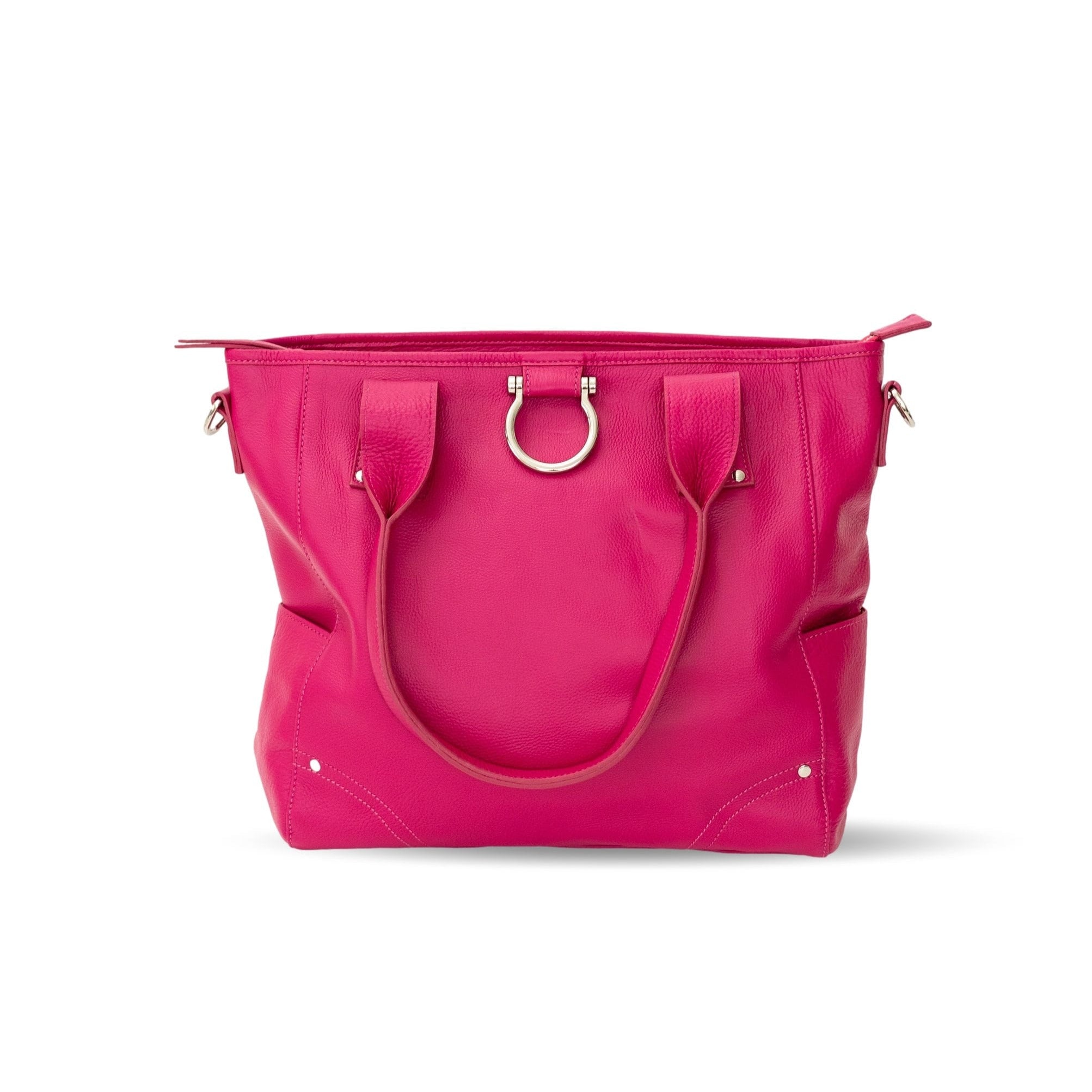 Chloe Tote Bag - Silver Fuchsia Oil Leather | Sapahn.