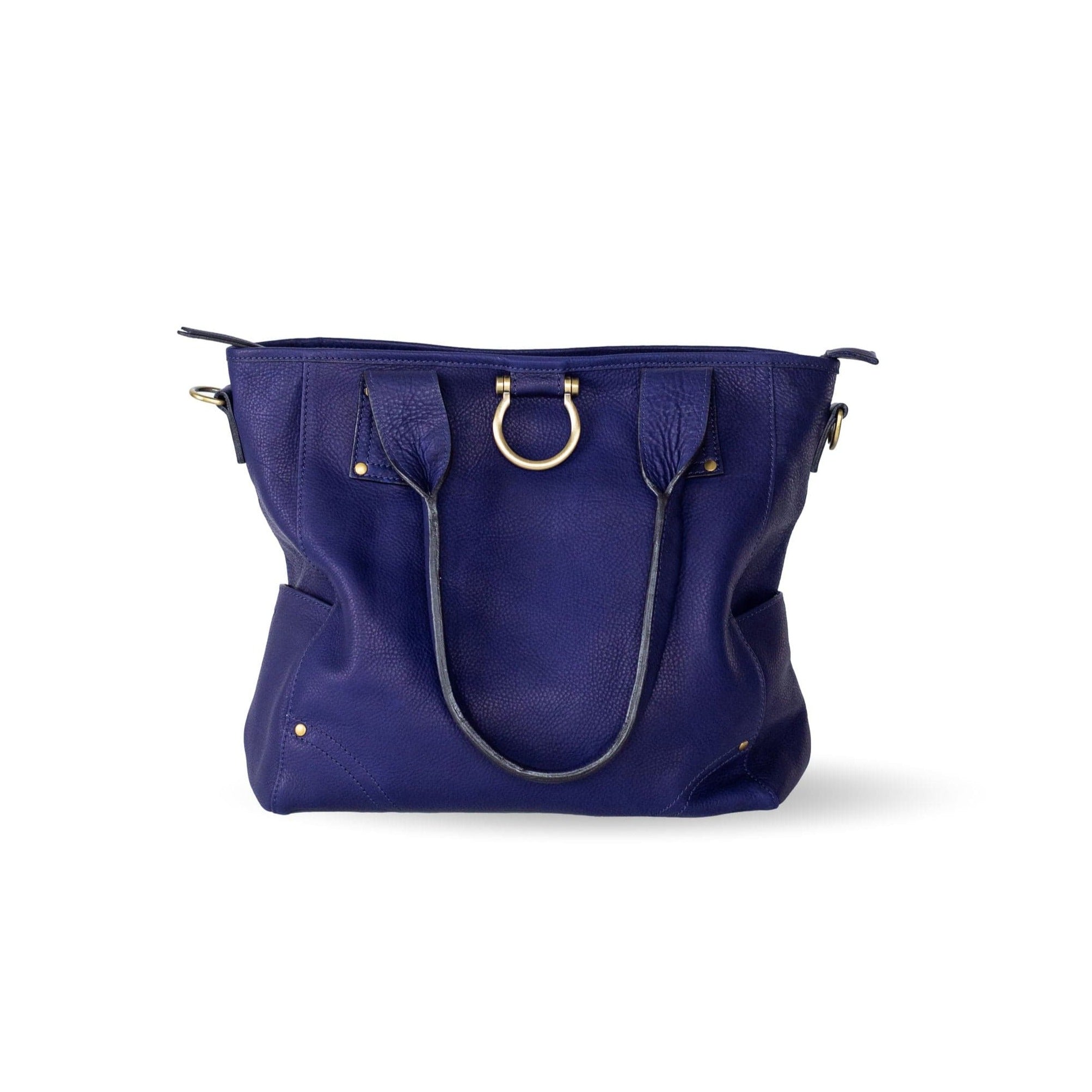 Chloe Tote Bag - Navy Raw Leather | Sapahn.