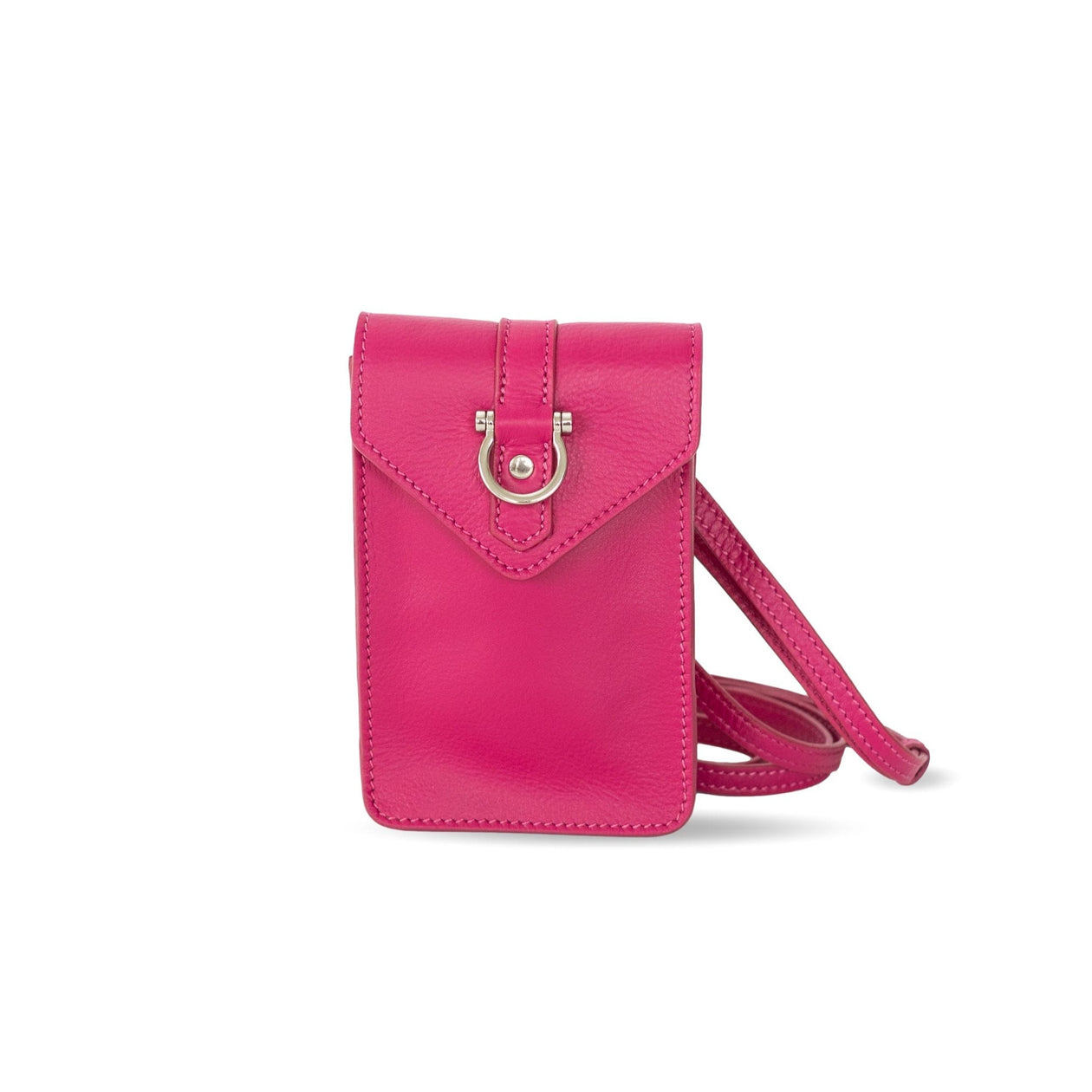 Grace Crossbody - Silver Fuchsia Oil Leather | Sapahn.