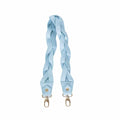 Iris Woven Shoulder Strap - Silver Sky Blue Oil Leather | Sapahn.