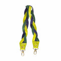 Iris Tri-Woven Shoulder Strap - Lime Navy Kelly Green Raw Leather | Sapahn.