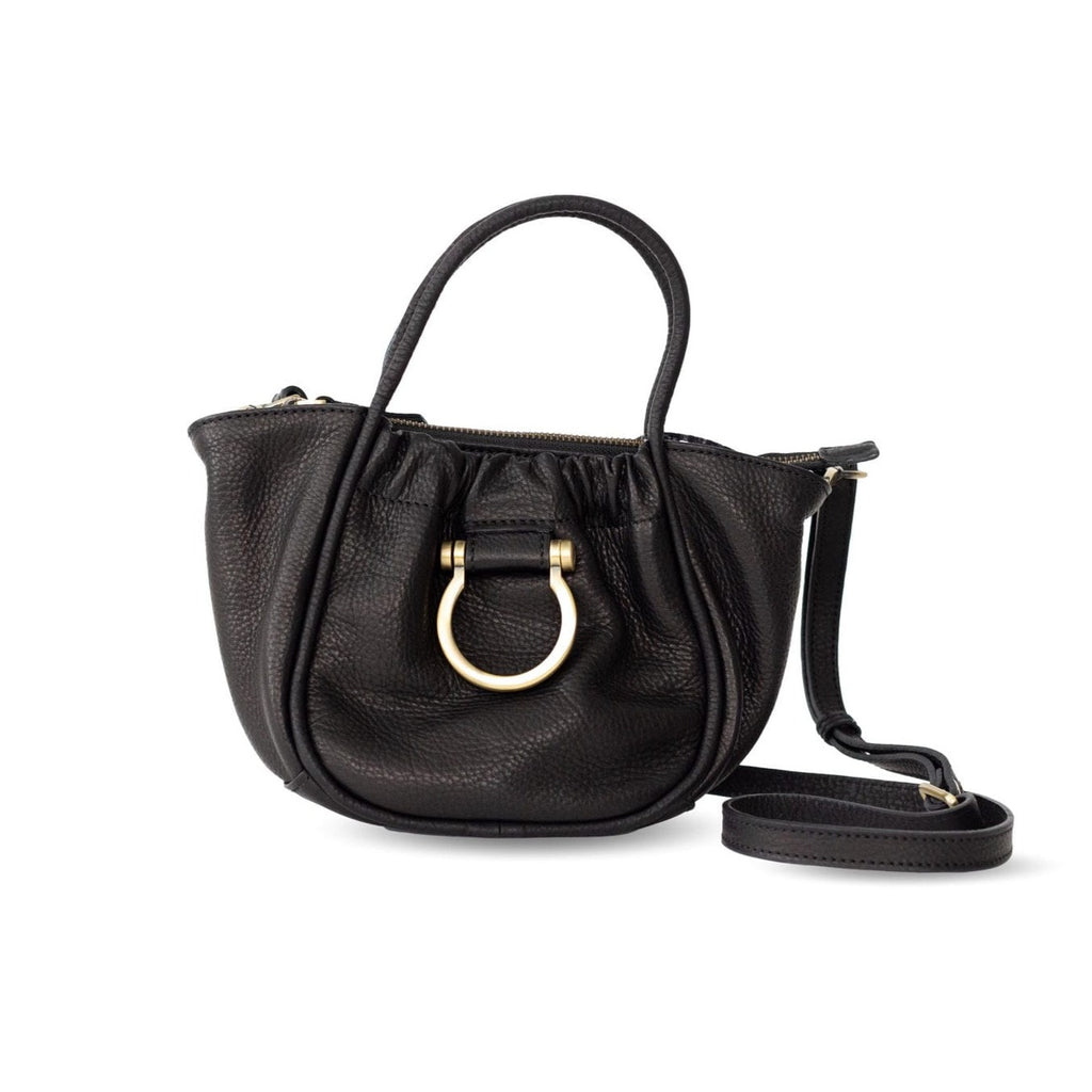 Lily Crossbody - Black Raw Leather | Sapahn.