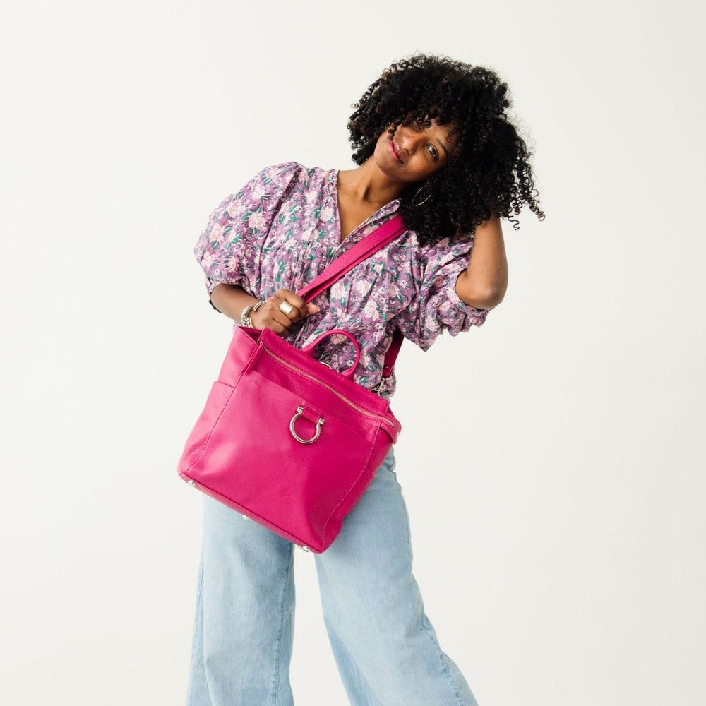 Lime Oiled Leather Natasha Mini Convertible Backpack and Crossbody Bag