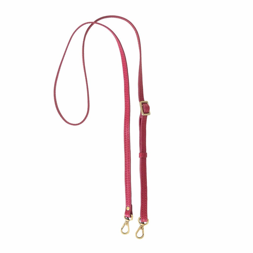 .5 Inch Crossbody Strap - Ruby Pink Oil Leather | Sapahn.