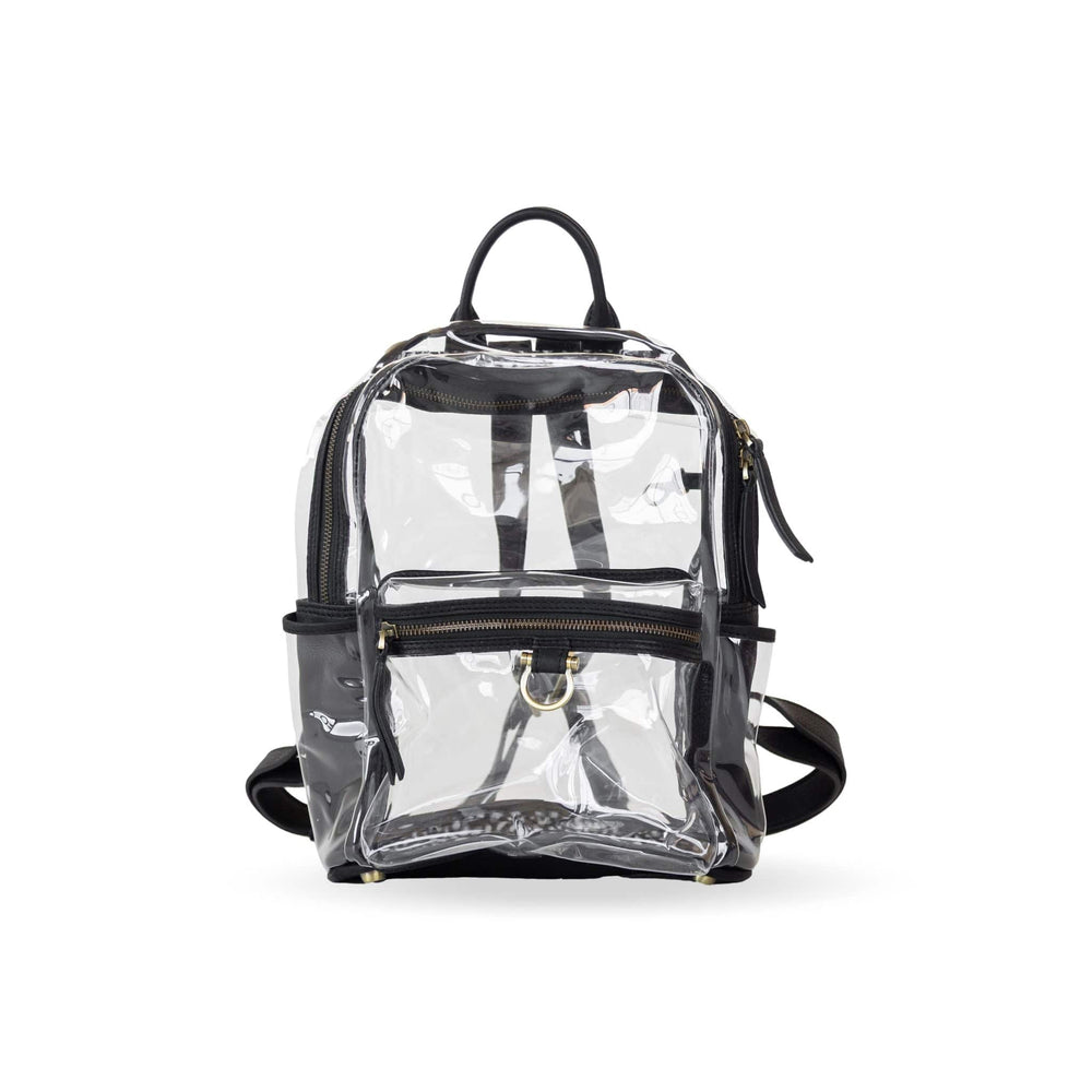clear backpack leather Amelia Leather Backpack Black Raw Leather