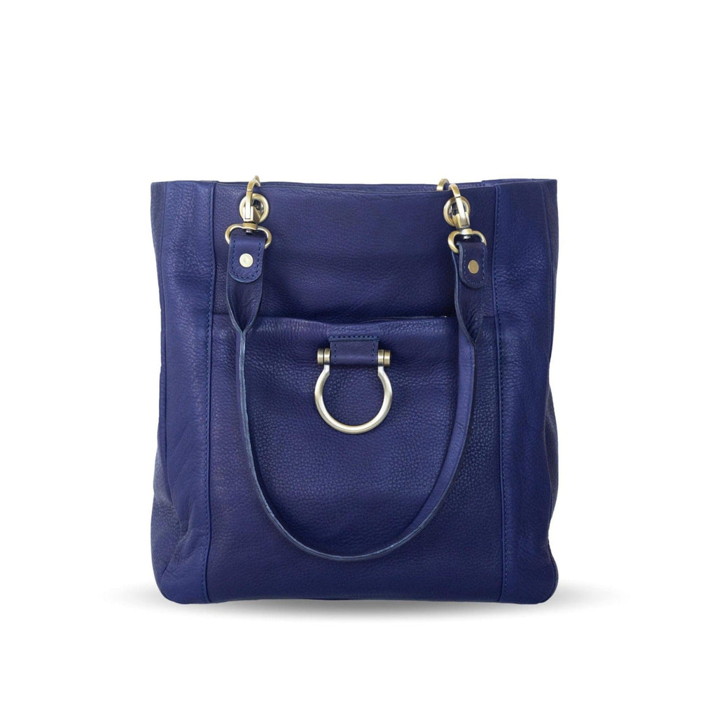 Dolores Tote Bag - Navy Raw Leather | Sapahn.