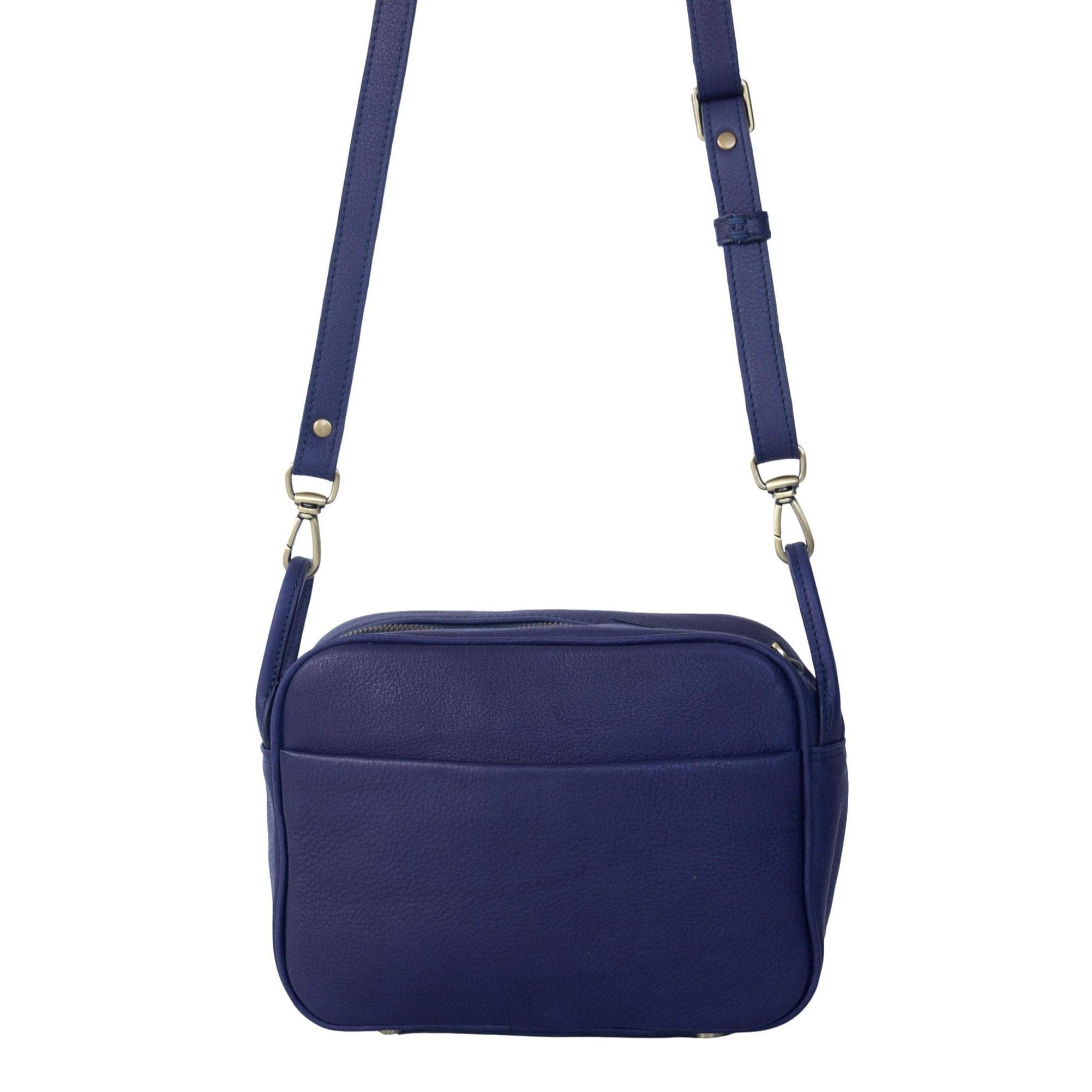 Navy blue leather online crossbody purse