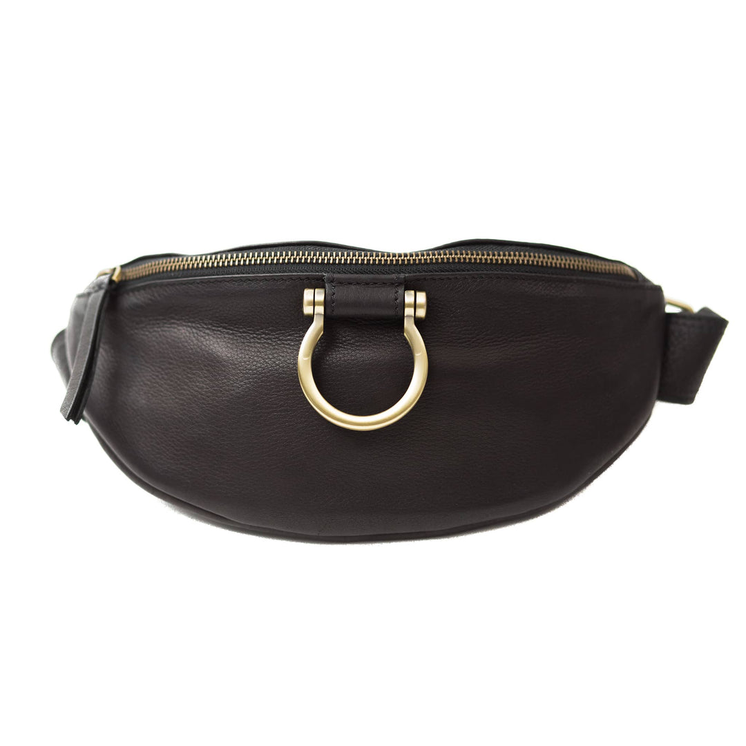 Peny Bag in Brown Suede Leather Shoulder Leather Banana Bag 