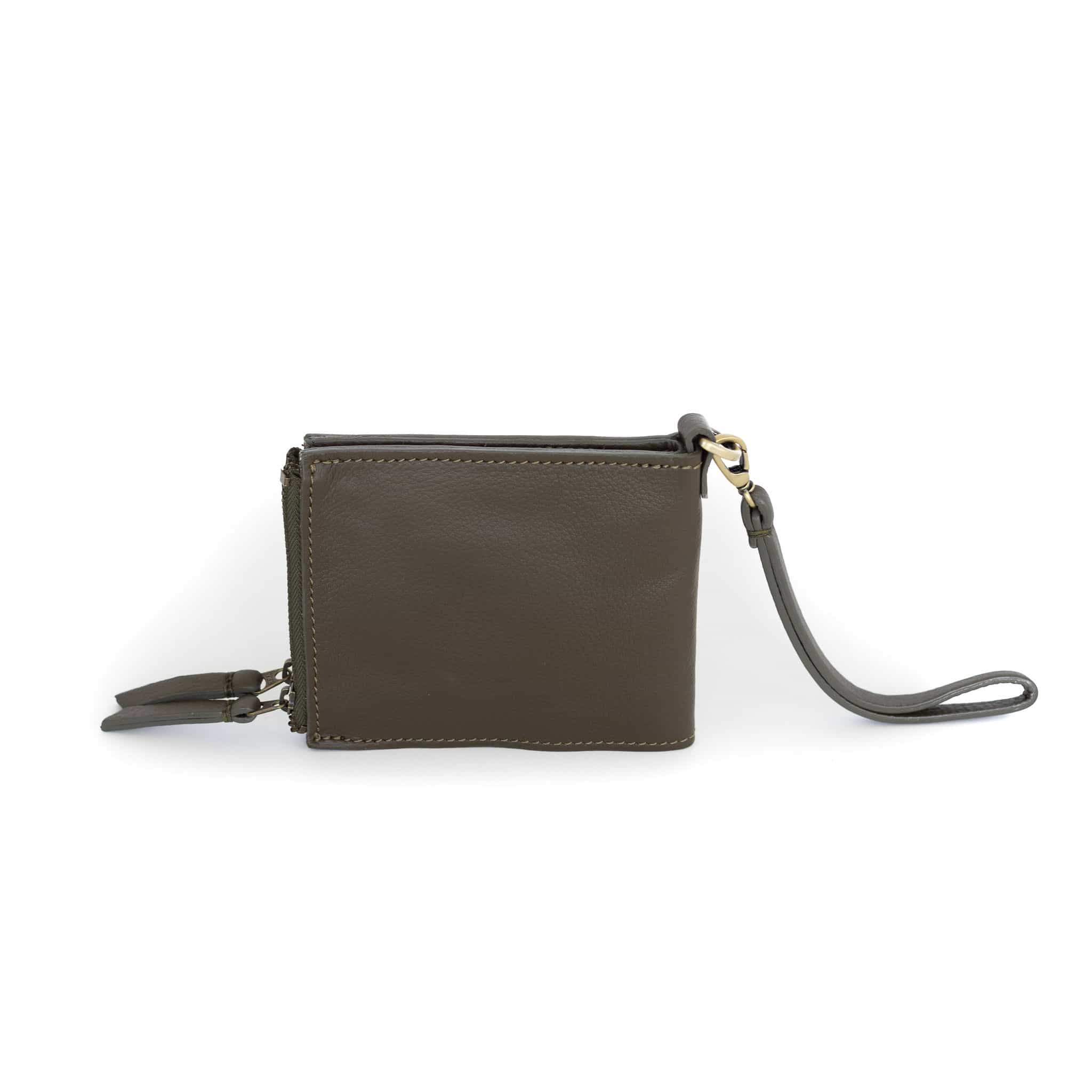 Sapahn Bag: Stanley Leather Crossbody Wristlet Wallet Walnut