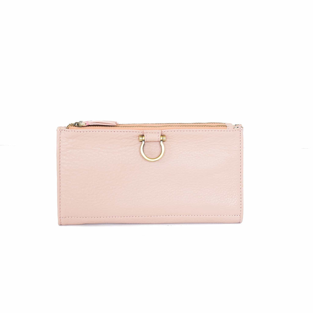 Parker Travel Wristlet - Blush Oil Leather | Sapahn.