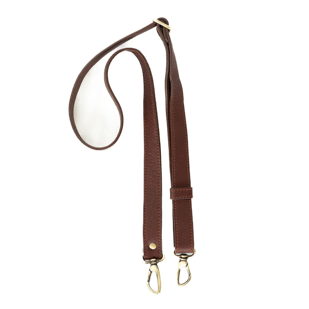 1 Inch Crossbody Strap - Walnut Raw Leather | Sapahn.