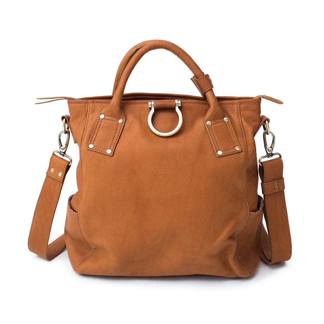Chloe Convertible Backpack and Crossbody Bag - Whisky Raw Leather | Sapahn.