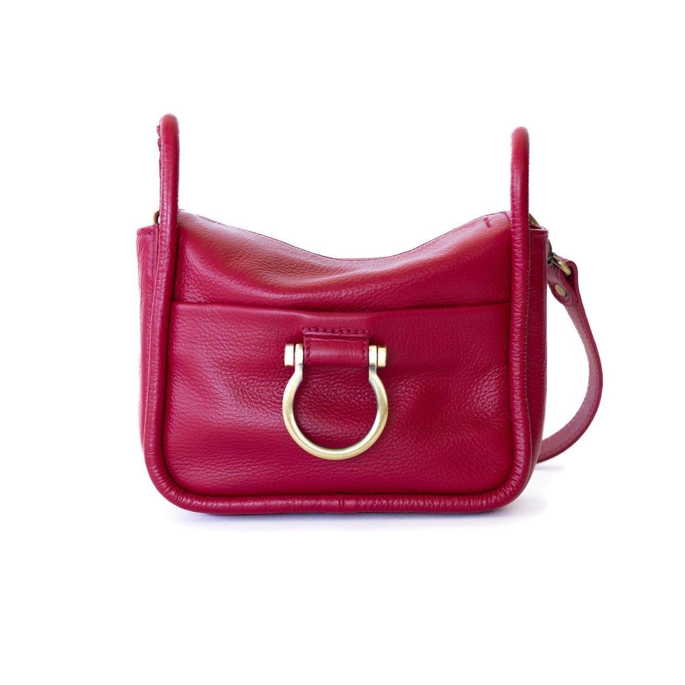 Red Luxury leather Handbag Freda