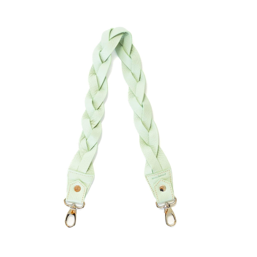 Iris Woven Shoulder Strap - Mint Oil Leather | Sapahn.