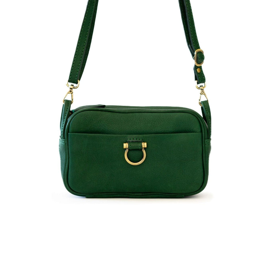 Jori Mini Crossbody - Kelly Green Raw Leather | Sapahn.