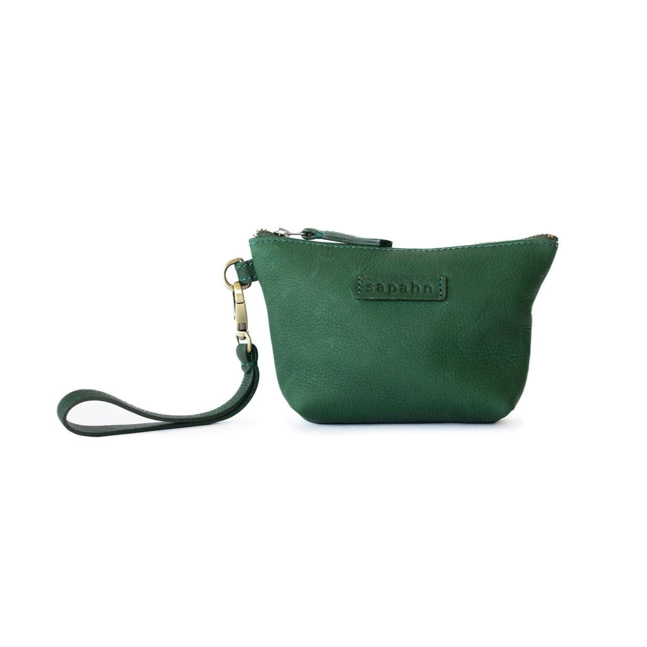 Green leather pouch hotsell